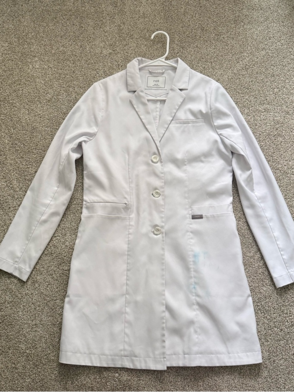 FIGS Women's White Lab Coat - long Bellevue slim Size XS